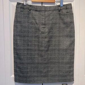 Calvin‎ Klein Black/Grey Plaid Lined Skirt Size 12 Nwot